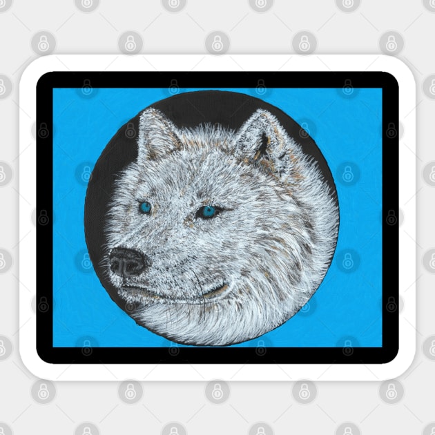 white wolf Sticker by SamsArtworks